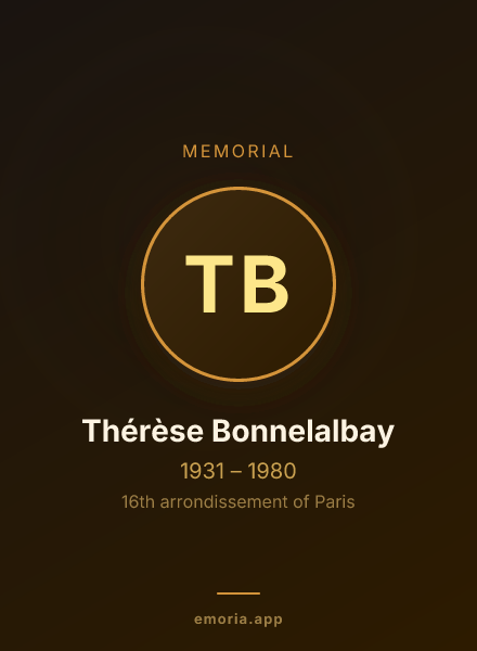 Memorial portrait of Thérèse Bonnelalbay
