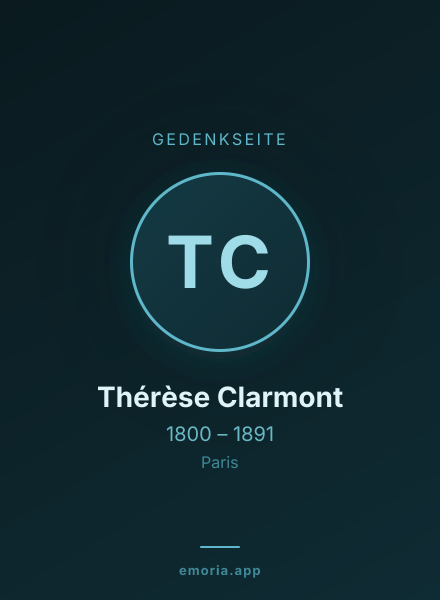 Gedenkportrait von Thérèse Clarmont