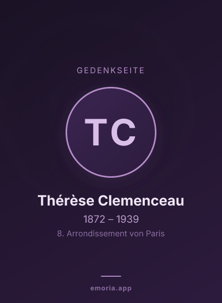 Gedenkportrait von Thérèse Clemenceau