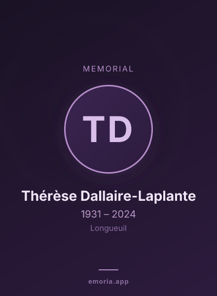Memorial portrait of Thérèse Dallaire-Laplante