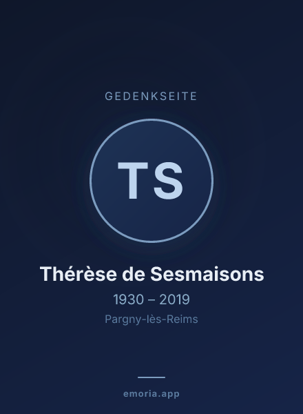 Gedenkportrait von Thérèse de Sesmaisons