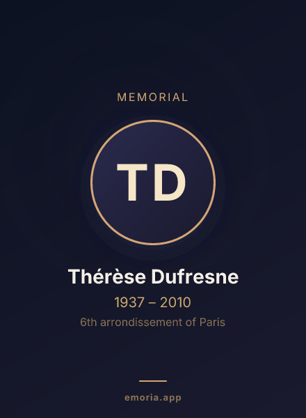 Memorial portrait of Thérèse Dufresne