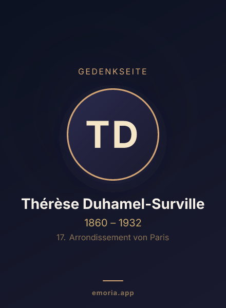 Gedenkportrait von Thérèse Duhamel-Surville