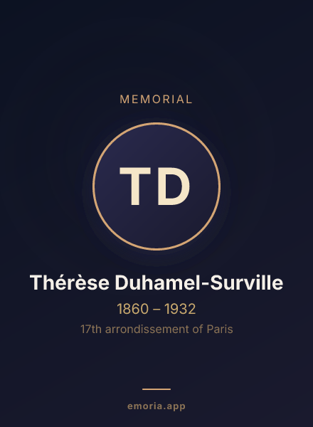 Memorial portrait of Thérèse Duhamel-Surville