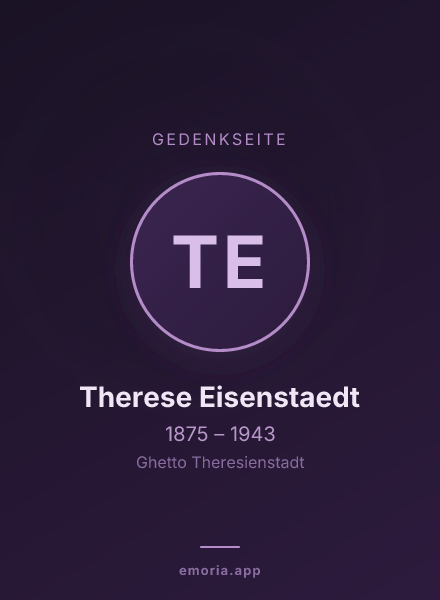 Gedenkportrait von Therese Eisenstaedt