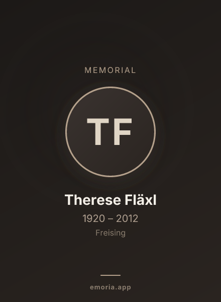 Memorial portrait of Therese Fläxl