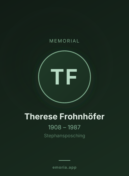Memorial portrait of Therese Frohnhöfer