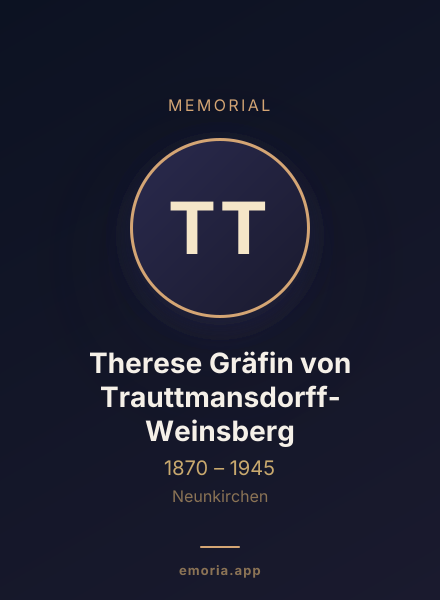 Memorial portrait of Therese Gräfin von Trauttmansdorff-Weinsberg