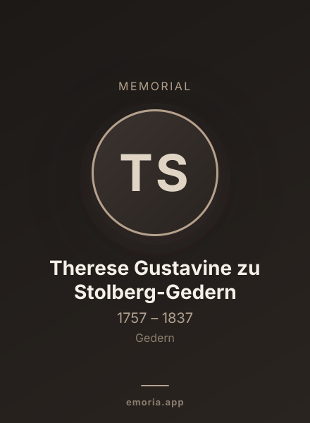 Memorial portrait of Therese Gustavine zu Stolberg-Gedern