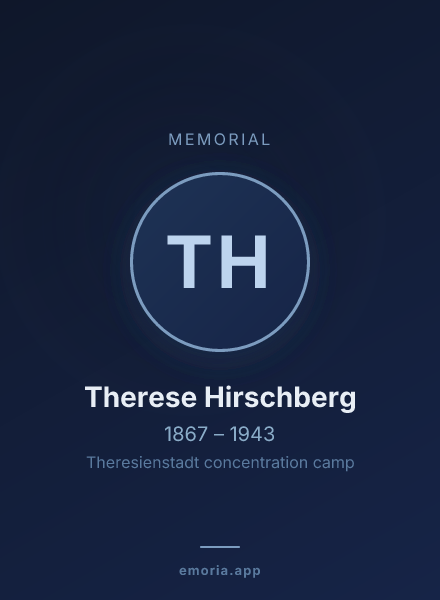 Memorial portrait of Therese Hirschberg