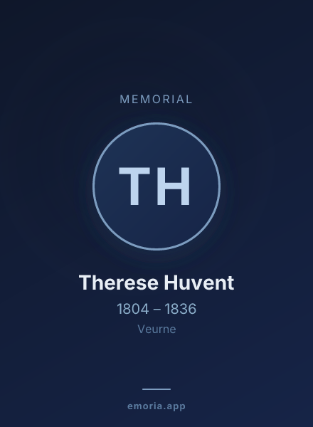 Memorial portrait of Therese Huvent