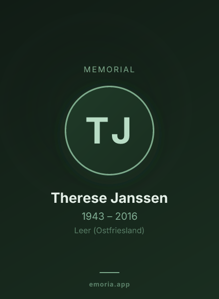 Memorial portrait of Therese Janssen