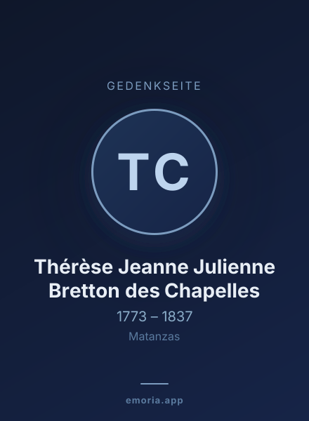 Gedenkportrait von Thérèse Jeanne Julienne Bretton des Chapelles