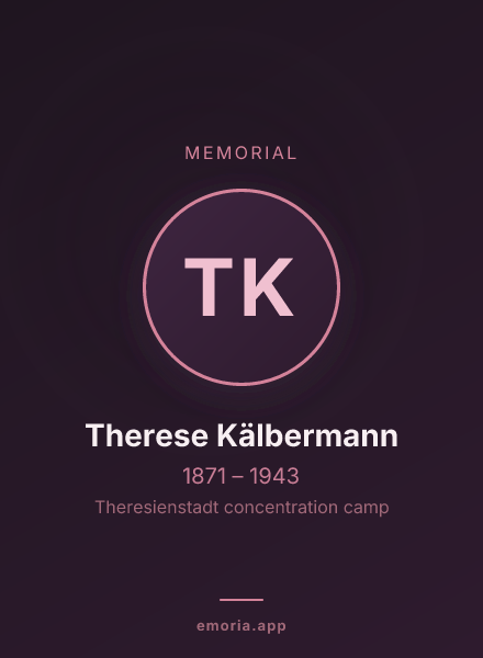 Memorial portrait of Therese Kälbermann