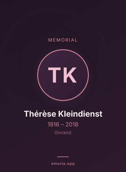 Memorial portrait of Thérèse Kleindienst