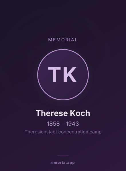 Memorial portrait of Therese Koch