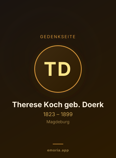 Gedenkportrait von Therese Koch geb. Doerk
