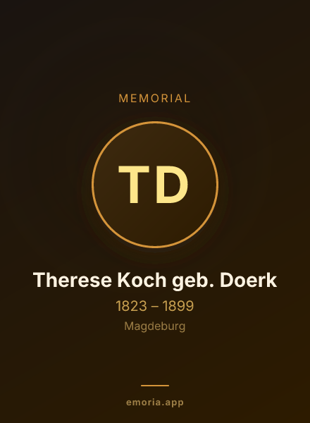 Memorial portrait of Therese Koch geb. Doerk