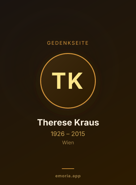 Gedenkportrait von Therese Kraus