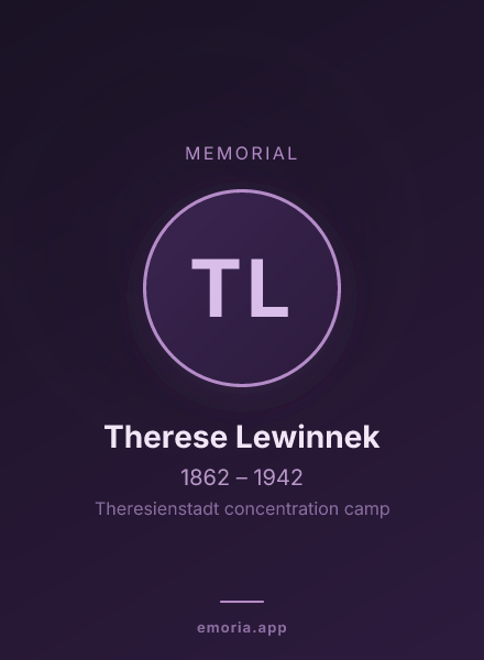 Memorial portrait of Therese Lewinnek