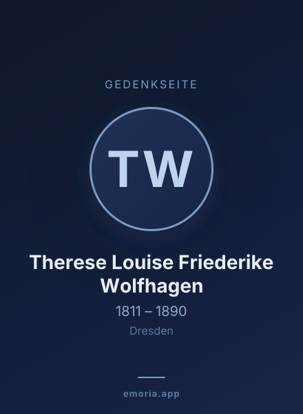 Gedenkportrait von Therese Louise Friederike Wolfhagen