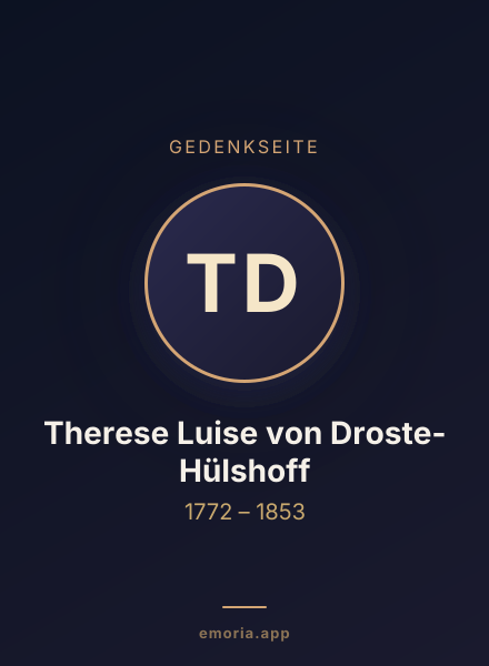 Gedenkportrait von Therese Luise von Droste-Hülshoff