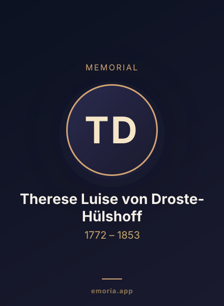 Memorial portrait of Therese Luise von Droste-Hülshoff