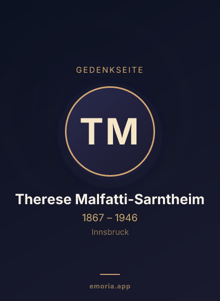 Gedenkportrait von Therese Malfatti-Sarntheim