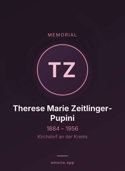 Memorial portrait of Therese Marie Zeitlinger-Pupini