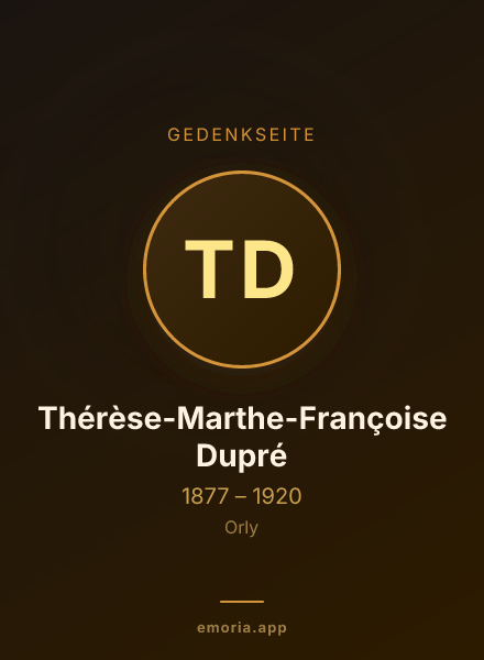 Gedenkportrait von Thérèse-Marthe-Françoise Dupré