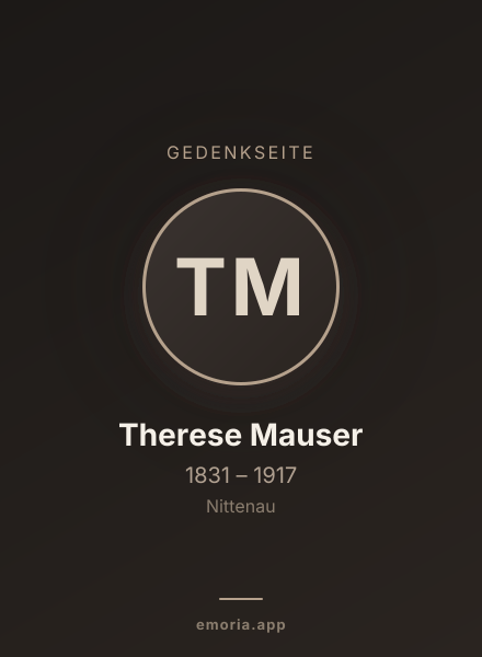 Gedenkportrait von Therese Mauser