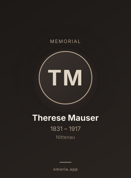 Memorial portrait of Therese Mauser