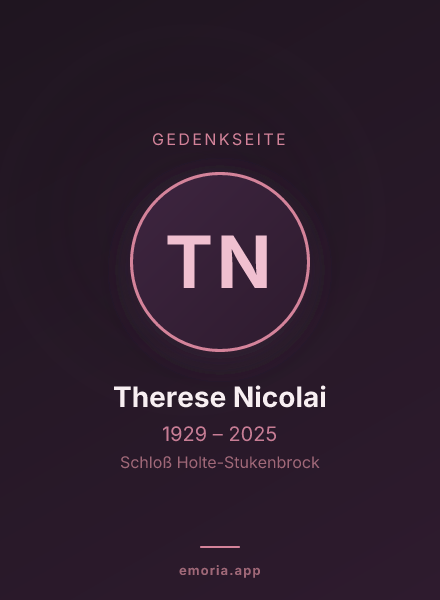 Gedenkportrait von Therese Nicolai