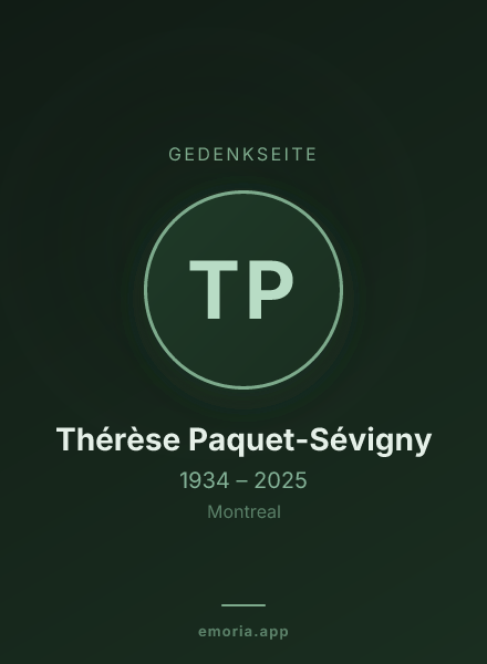 Gedenkportrait von Thérèse Paquet-Sévigny