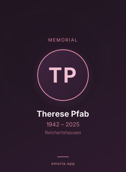 Memorial portrait of Therese Pfab