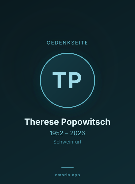 Gedenkportrait von Therese Popowitsch