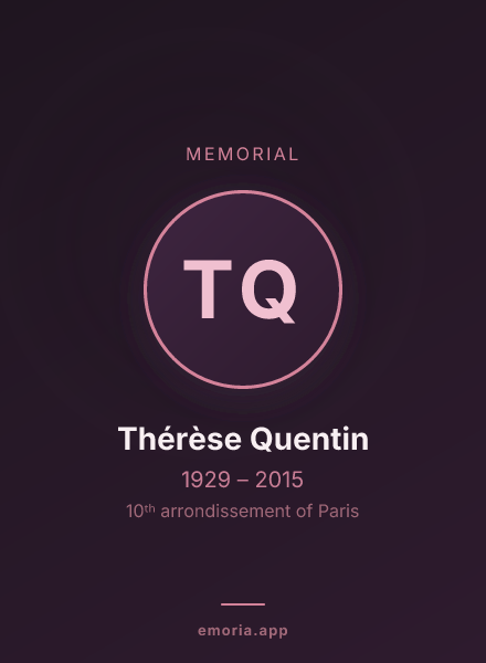 Memorial portrait of Thérèse Quentin