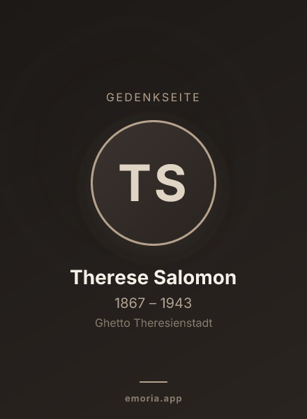 Gedenkportrait von Therese Salomon