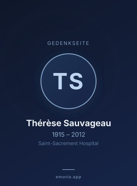Gedenkportrait von Thérèse Sauvageau