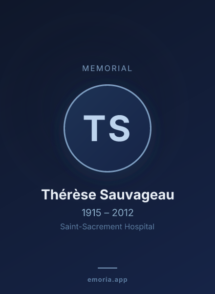 Memorial portrait of Thérèse Sauvageau