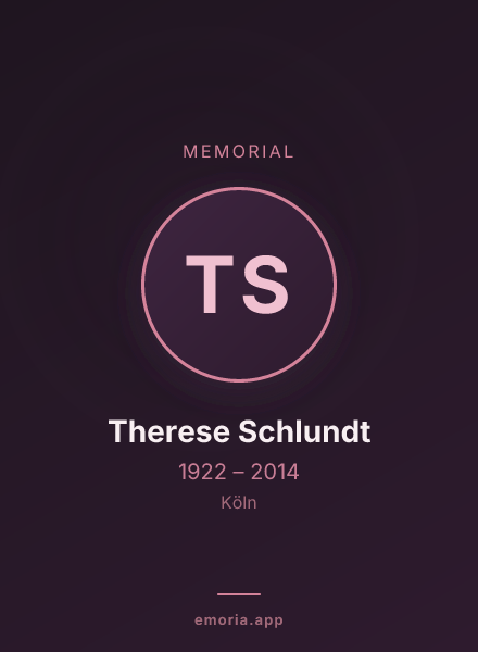 Memorial portrait of Therese Schlundt