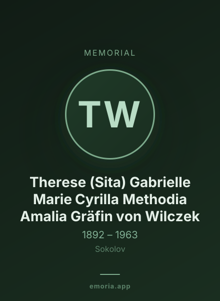Memorial portrait of Therese (Sita) Gabrielle Marie Cyrilla Methodia Amalia Gräfin von Wilczek