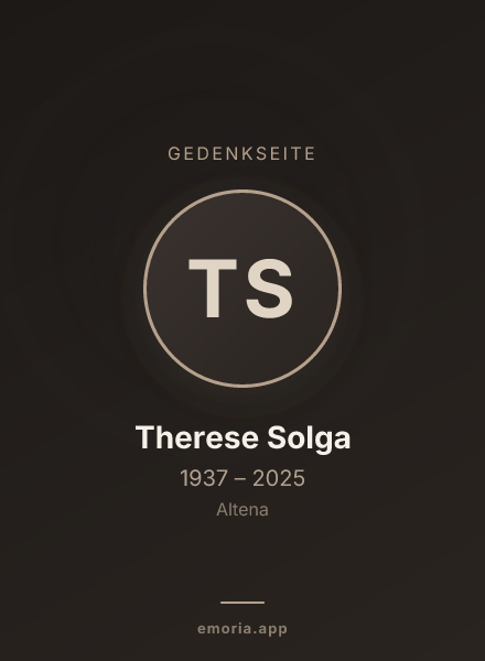 Gedenkportrait von Therese Solga