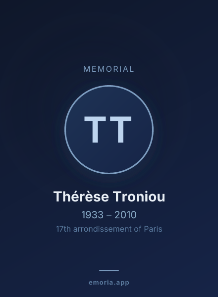 Memorial portrait of Thérèse Troniou