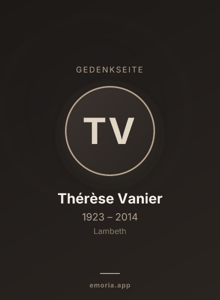 Gedenkportrait von Thérèse Vanier