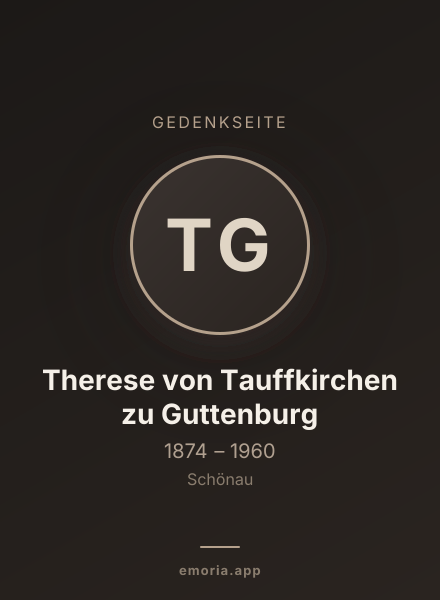 Gedenkportrait von Therese von Tauffkirchen zu Guttenburg