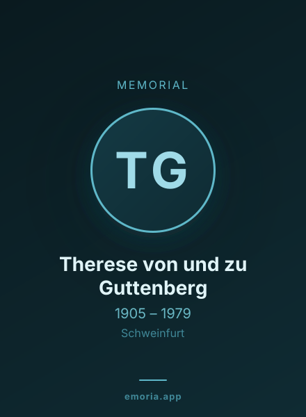 Memorial portrait of Therese von und zu Guttenberg