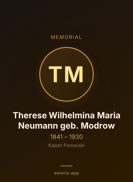 Memorial portrait of Therese Wilhelmina Maria Neumann geb. Modrow