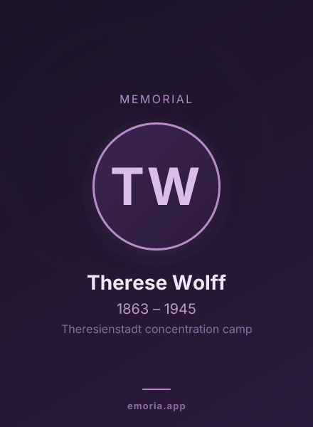 Memorial portrait of Therese Wolff