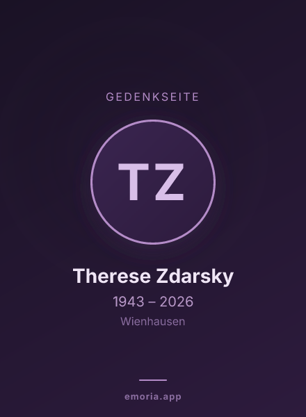 Gedenkportrait von Therese Zdarsky
